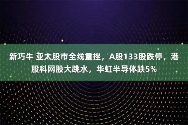 新巧牛 亚太股市全线重挫，A股133股跌停，港股科网股大跳水，华虹半导体跌5%